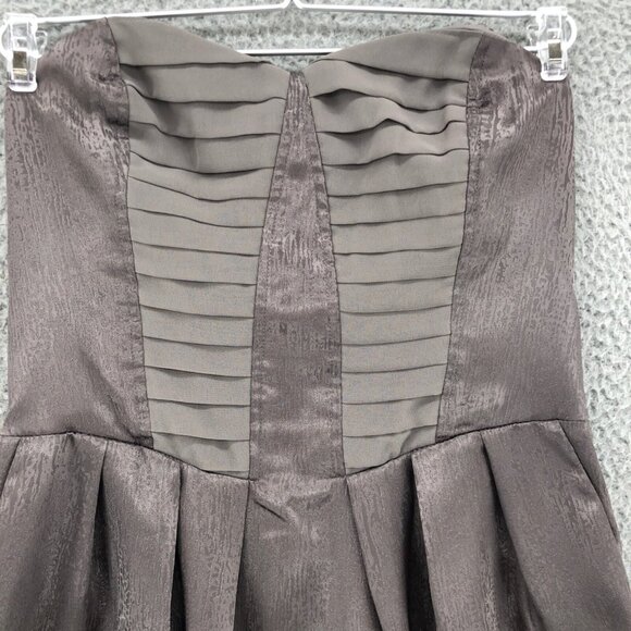 BCBGeneration Dress Womens Small Mini Gray Metallic Cocktail Corset Strapless - Picture 2 of 12